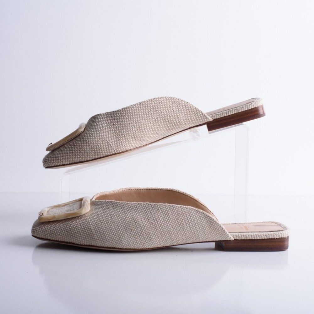 Sam Edelman Womens Lavina Mules Ivory Woven Slip On Flats US 10 Natural - Picture 5 of 8